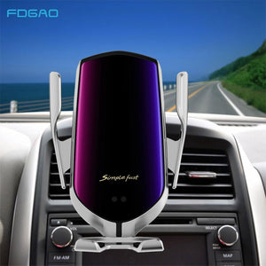 Automatic Clamping Car Wireless Charger 10W Quick Charge for Iphone 11 Pro XR XS Huawei P30 Pro